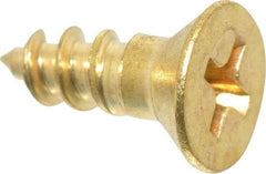 Value Collection - #8, 1/2" OAL, Phillips Drive, Flat Head Wood Screw - Brass - Benchmark Tooling
