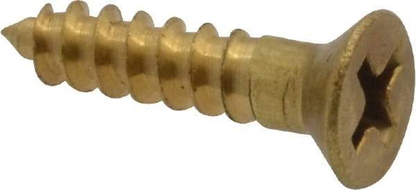 Value Collection - #8, 3/4" OAL, Phillips Drive, Flat Head Wood Screw - ASME B18.6.1, Brass - Benchmark Tooling