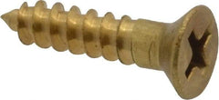 Value Collection - #8, 3/4" OAL, Phillips Drive, Flat Head Wood Screw - ASME B18.6.1, Brass - Benchmark Tooling