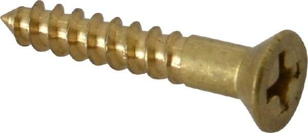 Value Collection - #8, 1" OAL, Phillips Drive, Flat Head Wood Screw - ASME B18.6.1, Brass - Benchmark Tooling
