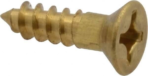 Value Collection - #10, 3/4" OAL, Phillips Drive, Flat Head Wood Screw - ASME B18.6.1, Brass - Benchmark Tooling
