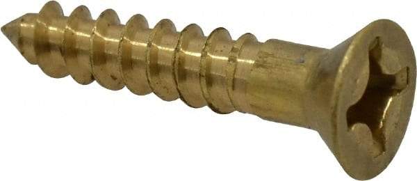 Value Collection - #10, 1" OAL, Phillips Drive, Flat Head Wood Screw - ASME B18.6.1, Brass - Benchmark Tooling