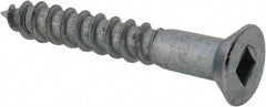 Value Collection - #12, 1-1/2" OAL, Square Drive, Flat Head Wood Screw - Zinc Plated Steel, Grade 2 - Benchmark Tooling