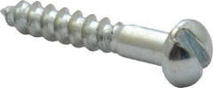 Value Collection - #2, 1/2" Length Under Head, Slotted Drive, Round Head Wood Screw - Zinc Plated Steel, Grade 2 - Benchmark Tooling