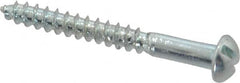 Value Collection - #4, 1" Length Under Head, Slotted Drive, Round Head Wood Screw - Zinc Plated Steel, Grade 2 - Benchmark Tooling