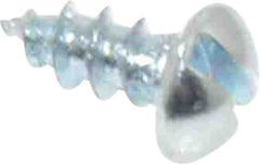 Value Collection - #4, 1/4" Length Under Head, Slotted Drive, Round Head Wood Screw - Zinc Plated Steel, Grade 2 - Benchmark Tooling