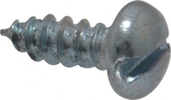 Value Collection - #6, 3/8" Length Under Head, Slotted Drive, Round Head Wood Screw - Zinc Plated Steel, Grade 2 - Benchmark Tooling
