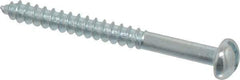 Value Collection - #6, 1-1/2" Length Under Head, Slotted Drive, Round Head Wood Screw - Zinc Plated Steel, Grade 2 - Benchmark Tooling