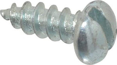 Value Collection - #8, 1/2" Length Under Head, Slotted Drive, Round Head Wood Screw - Zinc Plated Steel, Grade 2 - Benchmark Tooling