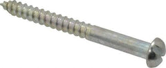 Value Collection - #8, 1-3/4" Length Under Head, Slotted Drive, Round Head Wood Screw - Zinc Plated Steel, Grade 2 - Benchmark Tooling