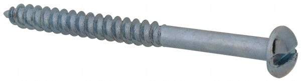 Value Collection - #8, 2" Length Under Head, Slotted Drive, Round Head Wood Screw - Zinc Plated Steel, Grade 2 - Benchmark Tooling