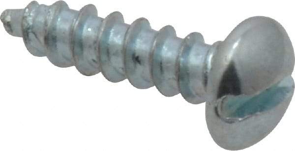 Value Collection - #10, 3/4" Length Under Head, Slotted Drive, Round Head Wood Screw - Zinc Plated Steel, Grade 2 - Benchmark Tooling
