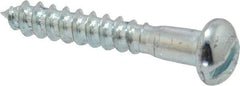 Value Collection - #10, 1-1/4" Length Under Head, Slotted Drive, Round Head Wood Screw - Zinc Plated Steel, Grade 2 - Benchmark Tooling