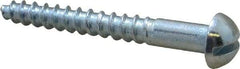 Value Collection - #10, 1-1/2" Length Under Head, Slotted Drive, Round Head Wood Screw - Zinc Plated Steel, Grade 2 - Benchmark Tooling