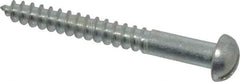 Value Collection - #10, 1-3/4" Length Under Head, Slotted Drive, Round Head Wood Screw - Zinc Plated Steel, Grade 2 - Benchmark Tooling