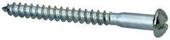 Value Collection - #10, 2" Length Under Head, Slotted Drive, Round Head Wood Screw - Zinc Plated Steel, Grade 2 - Benchmark Tooling