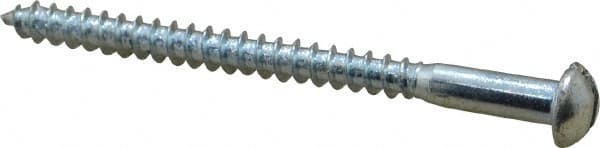 Value Collection - #10, 2-1/2" Length Under Head, Slotted Drive, Round Head Wood Screw - Zinc Plated Steel, Grade 2 - Benchmark Tooling
