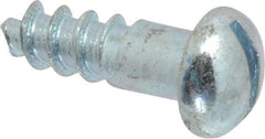 Value Collection - #12, 3/4" Length Under Head, Slotted Drive, Round Head Wood Screw - Zinc Plated Steel, Grade 2 - Benchmark Tooling