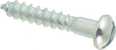 Value Collection - #12, 1-1/4" Length Under Head, Slotted Drive, Round Head Wood Screw - Zinc Plated Steel, Grade 2 - Benchmark Tooling