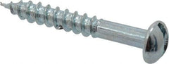 Value Collection - #12, 1-1/2" Length Under Head, Slotted Drive, Round Head Wood Screw - Zinc Plated Steel, Grade 2 - Benchmark Tooling