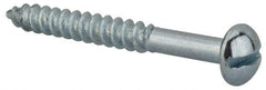 Value Collection - #12, 2" Length Under Head, Slotted Drive, Round Head Wood Screw - Zinc Plated Steel, Grade 2 - Benchmark Tooling
