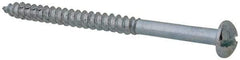 Value Collection - #12, 3" Length Under Head, Slotted Drive, Round Head Wood Screw - Zinc Plated Steel, Grade 2 - Benchmark Tooling