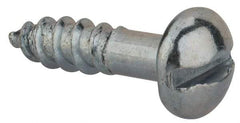 Value Collection - #14, 1" Length Under Head, Slotted Drive, Round Head Wood Screw - Zinc Plated Steel, Grade 2 - Benchmark Tooling