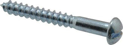 Value Collection - #14, 2" Length Under Head, Slotted Drive, Round Head Wood Screw - Zinc Plated Steel, Grade 2 - Benchmark Tooling