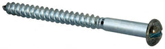 Value Collection - #14, 3" Length Under Head, Slotted Drive, Round Head Wood Screw - Zinc Plated Steel, Grade 2 - Benchmark Tooling