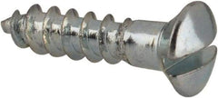 Value Collection - #4, 1/2" Length Under Head, Slotted Drive, Oval Head Wood Screw - ASME B18.6.1, Zinc Plated Steel, Grade 2 - Benchmark Tooling