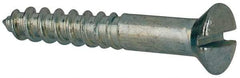 Value Collection - #4, 3/4" Length Under Head, Slotted Drive, Oval Head Wood Screw - ASME B18.6.1, Zinc Plated Steel, Grade 2 - Benchmark Tooling