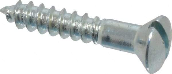 Value Collection - #5, 3/4" Length Under Head, Slotted Drive, Oval Head Wood Screw - ASME B18.6.1, Zinc Plated Steel, Grade 2 - Benchmark Tooling