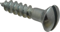 Value Collection - #6, 5/8" Length Under Head, Slotted Drive, Oval Head Wood Screw - ASME B18.6.1, Zinc Plated Steel, Grade 2 - Benchmark Tooling