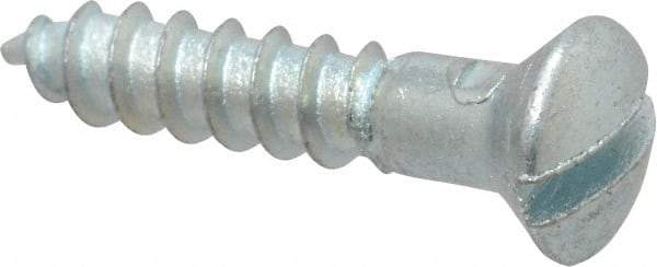 Value Collection - #6, 3/4" Length Under Head, Slotted Drive, Oval Head Wood Screw - ASME B18.6.1, Zinc Plated Steel, Grade 2 - Benchmark Tooling