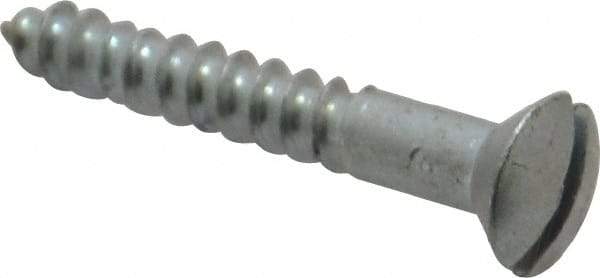 Value Collection - #6, 1" Length Under Head, Slotted Drive, Oval Head Wood Screw - ASME B18.6.1, Zinc Plated Steel, Grade 2 - Benchmark Tooling