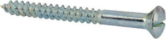 Value Collection - #6, 1-1/2" Length Under Head, Slotted Drive, Oval Head Wood Screw - ASME B18.6.1, Zinc Plated Steel, Grade 2 - Benchmark Tooling