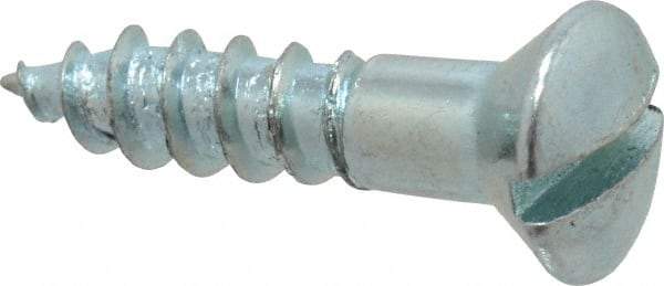 Value Collection - #8, 3/4" Length Under Head, Slotted Drive, Oval Head Wood Screw - ASME B18.6.1, Zinc Plated Steel, Grade 2 - Benchmark Tooling