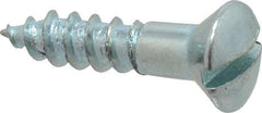 Value Collection - #8, 3/4" Length Under Head, Slotted Drive, Oval Head Wood Screw - ASME B18.6.1, Zinc Plated Steel, Grade 2 - Benchmark Tooling