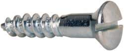Value Collection - #10, 1" Length Under Head, Slotted Drive, Oval Head Wood Screw - ASME B18.6.1, Zinc Plated Steel, Grade 2 - Benchmark Tooling