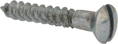 Value Collection - #10, 1-1/4" Length Under Head, Slotted Drive, Oval Head Wood Screw - ASME B18.6.1, Zinc Plated Steel, Grade 2 - Benchmark Tooling