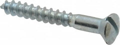 Value Collection - #10, 1-1/2" Length Under Head, Slotted Drive, Oval Head Wood Screw - ASME B18.6.1, Zinc Plated Steel, Grade 2 - Benchmark Tooling