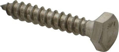 Value Collection - 1/4" Screw, 1-1/2" Length Under Head, Stainless Steel, Hex Head Lag Screw - Grade 18-8, Uncoated - Benchmark Tooling