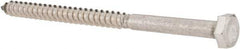 Value Collection - 1/4" Screw, 4" Length Under Head, Stainless Steel, Hex Head Lag Screw - Grade 18-8, Uncoated - Benchmark Tooling