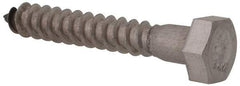 Value Collection - 5/16" Screw, 2" Length Under Head, Stainless Steel, Hex Head Lag Screw - Grade 18-8, Uncoated - Benchmark Tooling