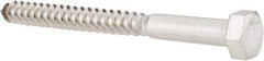 Value Collection - 5/16" Screw, 3-1/2" Length Under Head, Stainless Steel, Hex Head Lag Screw - Grade 18-8, Uncoated - Benchmark Tooling