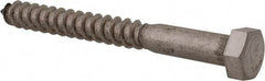 Value Collection - 3/8" Screw, 3-1/2" Length Under Head, Stainless Steel, Hex Head Lag Screw - Grade 18-8, Uncoated - Benchmark Tooling