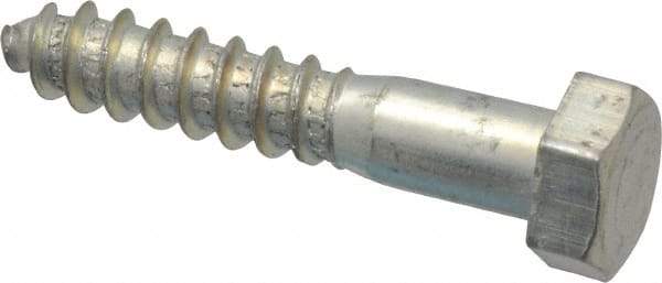 Value Collection - 5/16" Screw, 1-3/4" Length Under Head, Steel, Hex Head Lag Screw - Zinc Plated, Grade 2 - Benchmark Tooling