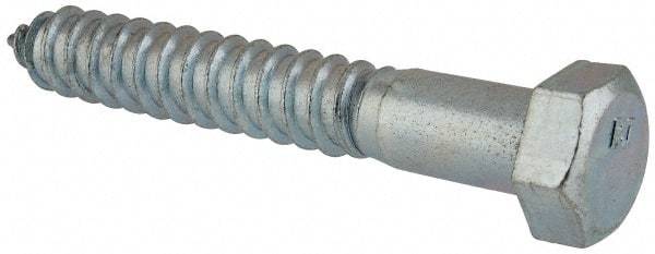Value Collection - 3/4" Screw, 5" Length Under Head, Steel, Hex Head Lag Screw - Zinc Plated, Grade 2 - Benchmark Tooling