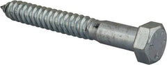 Value Collection - 3/4" Screw, 6" Length Under Head, Steel, Hex Head Lag Screw - Zinc Plated, Grade 2 - Benchmark Tooling