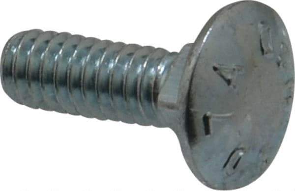 Value Collection - 1/4-20 UNC 3/4" Length Under Head, Standard Square Neck, Carriage Bolt - Grade 2 Steel, Zinc-Plated Finish - Benchmark Tooling